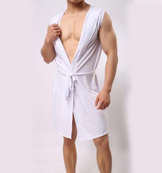 

summer dress bath robe with briefs men pajamas sleepwear silk pijama hombre hooded bathrobe men bath9296069, Black;brown