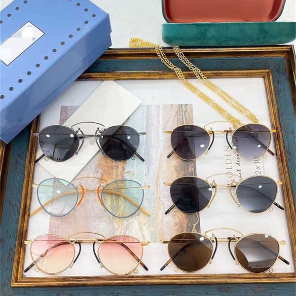 

2023 new family round frame ins fengwang red personalized men's and women's sunglasses gg1034s, White;black