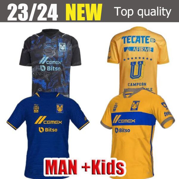 

4xl liga mx tigres uanl soccer jerseys 23/24 7 stars football shirts 22 2023 gignac f.thauvin fernandez nico pizarro c.salcedo vargas men wo, Black;yellow