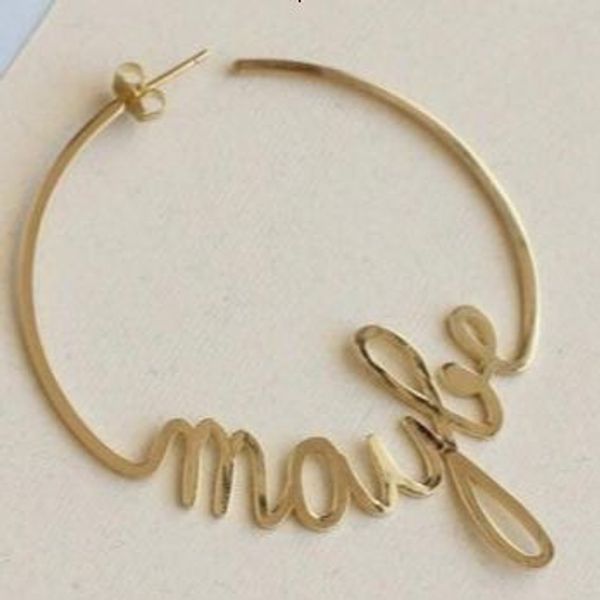 

hoop huggie duoying circle name earrings style round personalized custom earring for women gifts 230710, Golden;silver