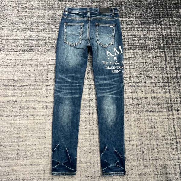 

hm636 mens jeans distressed motorcycle biker jean rock skinny slim ripped hole stripe fashionable snake embroidery denim pants, Blue