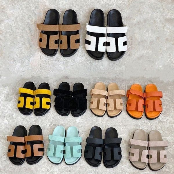 

chypre slippers luxury comfort h slipper platform oran sandal summer leather beach classic flat fahion flip flops platform lady suede 1tg7p#, Black