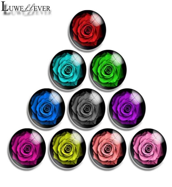 

10mm 12mm 14mm 16mm 20mm 25mm 30mm 580 rose flower round glass cabochon jewelry finding fit 18mm snap button charm bracelet neckla3751802