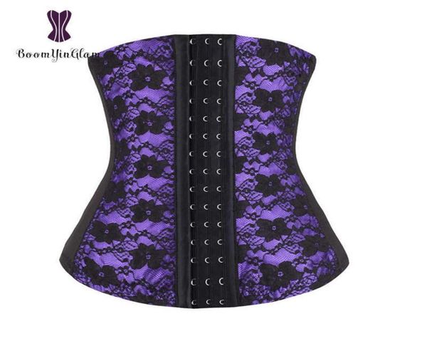

r redpinkpurplebeige color plus size waist trainer 10 steel boned floral lace waist cinchers corset 884a q081968776666653764, Black;white