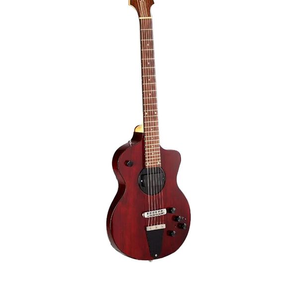 

brown semi hollow electric guitar black body binding 5 piece laminated