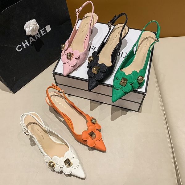 

sandals summer party women 2023 elegant flowers design high heeled stylish light breathable stiletto shoes zapatos de mujer 230711, Black