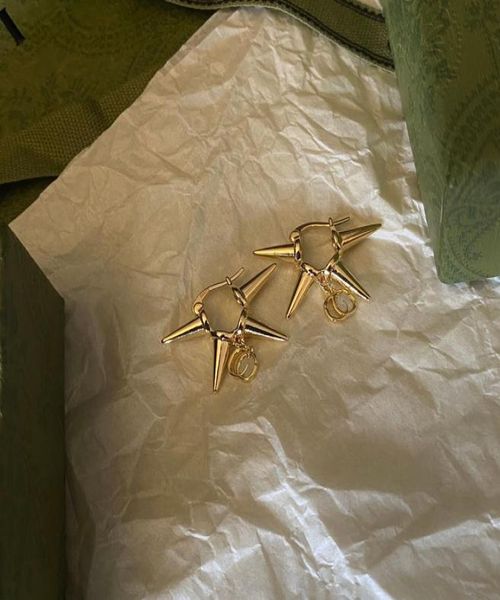 

fashion womens brand designer double earrings ear stud cuff women elegance temperament simple ladies wedding party jewelry accesso1518953, Golden;silver