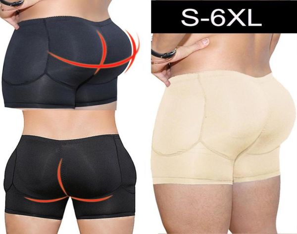 

men butt enhancer shaper panties body shapwear homme black padded briefs open crotch soft underwear plus size8989109, Black;brown