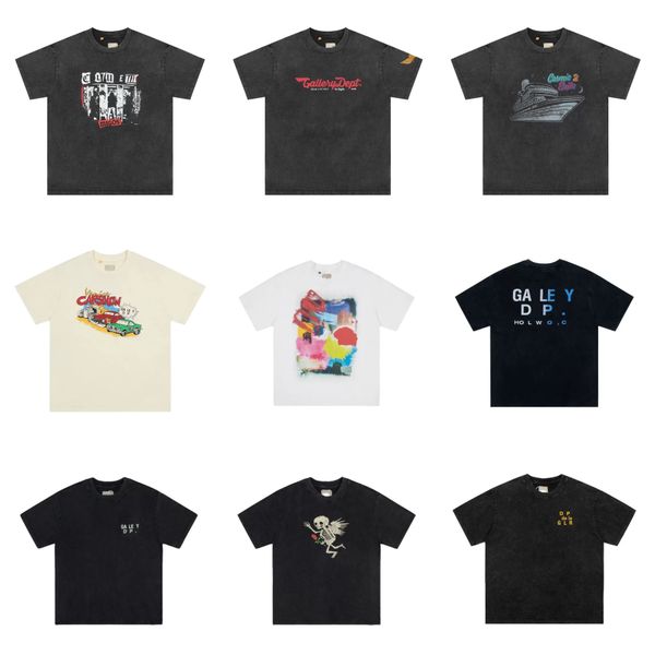 

designer men t-shirts fashionable women short sleeve t-shirts tie dye letter drawing printed pure cotton regular fit street wearing top, White;black