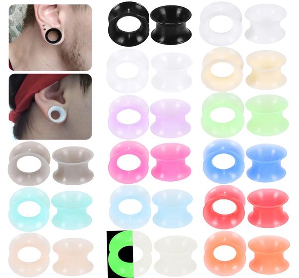

tunnel plugs silicone body jewelrypiercing jewelry 2pcs 316mm earlets ear gauges flexible silicone tunnels plugs piercing ear str9568204, Slivery;golden