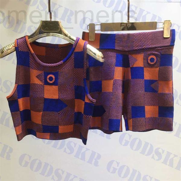 

women's tanks & camis designer plaid jacquard shorts suit designer knitted elastic short pant for women fashion underwear two colors 7i, White