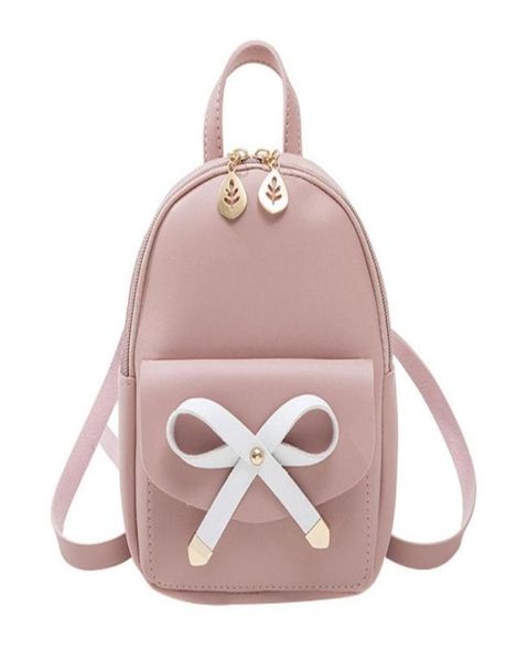 

outdoor bags big bowknot mini backpacks for women cute pink pu leather kawaii backpack teenages shoulder bag schoolbags girls fem6696811