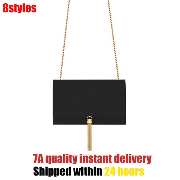 

fashion woc tassel quilted bag shoulder totes handbag genuine leather women's caviar mens wallet travel chain lock handbags clutch bags