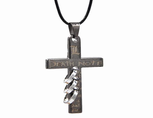 

anime death note black metal necklace cross logo pendant cosplay accessories jewelry cross pendant necklace2804041, Silver