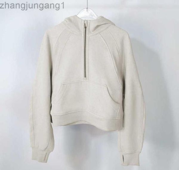 

zip short plush autumn and winter yoga hoodie scuba a womens plus thickening jackets hoodys sports half zipper terry desi1939949, Black