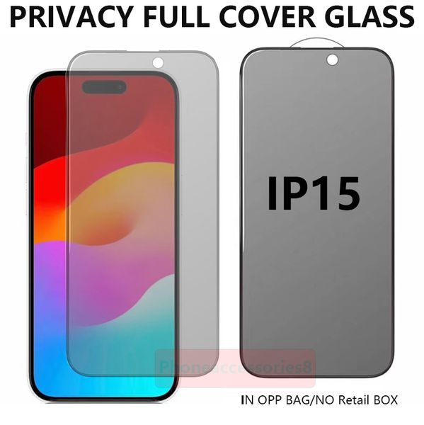 

privacy glass protector for iphone 15 14 13 12 mini 11 pro max xr xs se 6 7 8 plus anti-spy full cover tempered glass wholesale