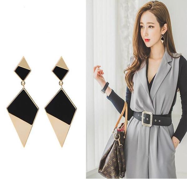 

whole long stud earrings metal punk geometric diamond big earrings fashion exaggerated hypoallergenic earring jewelry ne8893477031, Golden;silver