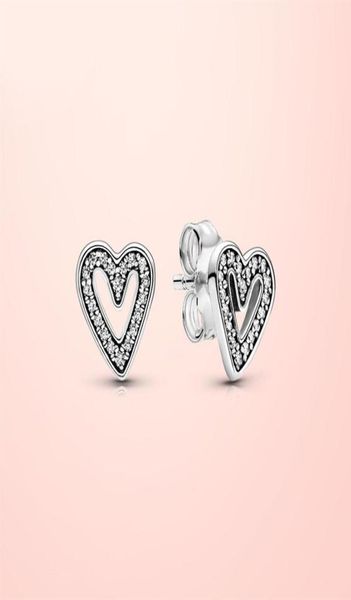 

new trend 925 sterling silver shiny handpainted heart stud earrings women039s original fashion jewelry making246g8379838, Golden;silver