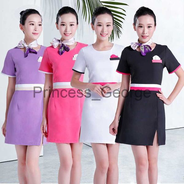 

others apparel new beautician work clothing summer health museum spa uniform beauty salon cotton linen sets kotofusa quanlity work wear sale, Black;white