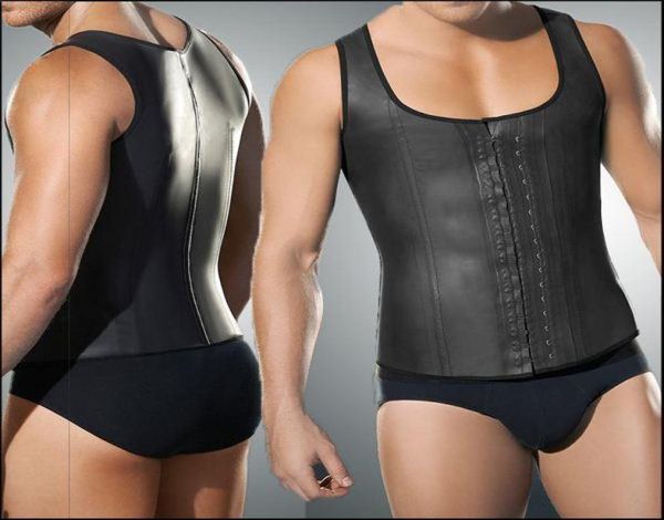 

faja hombre latex waist trainer for men 4xl 5xl plus size body girdles men steel boned mens waist shaper corset under wear vest1061869, Black;white