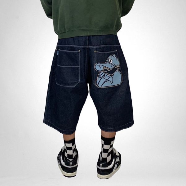 

mens shorts y2k hip hop denim gym womens summer harajuku fashion casual punk rock gothic men streetwear 230710, White;black