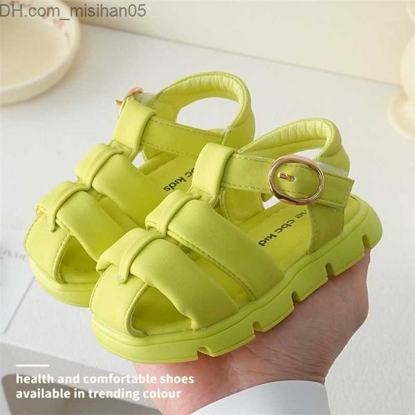 

sandals baby simple retro sandals boys breathable soft summer shoes girls fashion fluorescent beach sandals z230711, Black;red