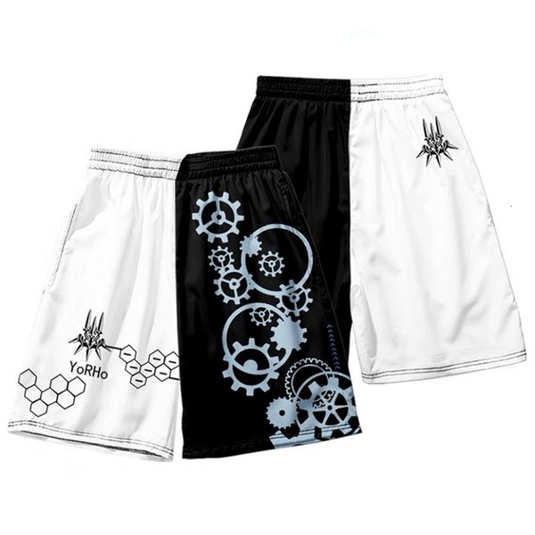

mens shorts game nier automata board trunks summer quick dry beach swiming men hip hop short pants clothes 230710, White;black