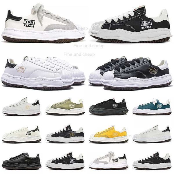 

maison mihara yasuhiro men women designer casual shoes mmy blakey leather canvas low platform sneakers tripler black white yellow green blue