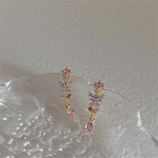 

ear cuff korea style fashion cute butterfly flower tassel zircon eardrop earring for women girls party jewelry gift 230710, Silver