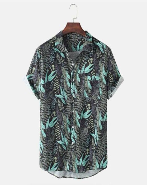 

men039s tshirts hawaiian printed men shirts summer short sleeve for casual slim beach button up blouse camisas de hombre7546350, White;black