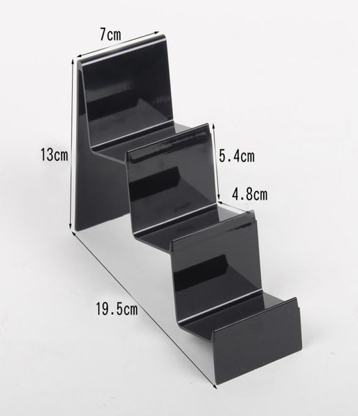 

whole 4 blackclear plastic wallet display show stand card holder 3 tiers8778561, Black;white