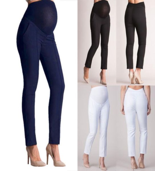 

pregnant maternity pants trousers women stretch elastic belly pregnant pencil pants women039s pregnancy high waist leggings6052629, White