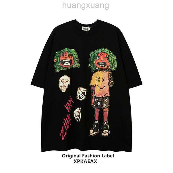 

stussys fashion t-shirt fashion brand american cartoon fun print short sleeve student loose oversize high street t-shirt summerumls, White;black