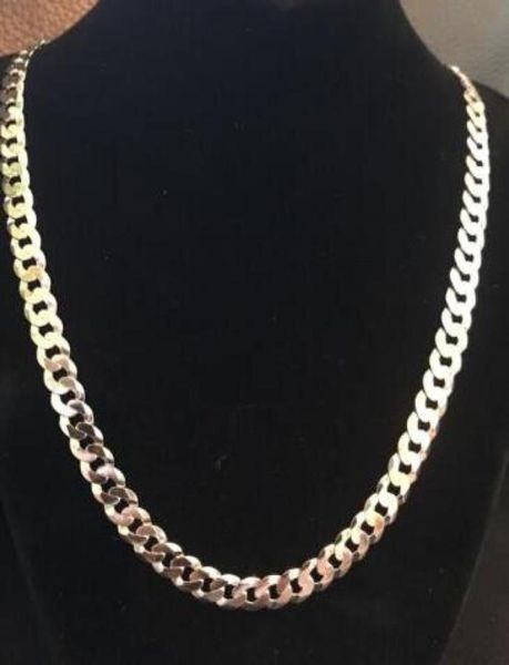 

men039s flat miami cuban link chain 925 sterling silver 8mm thick italy made9696647