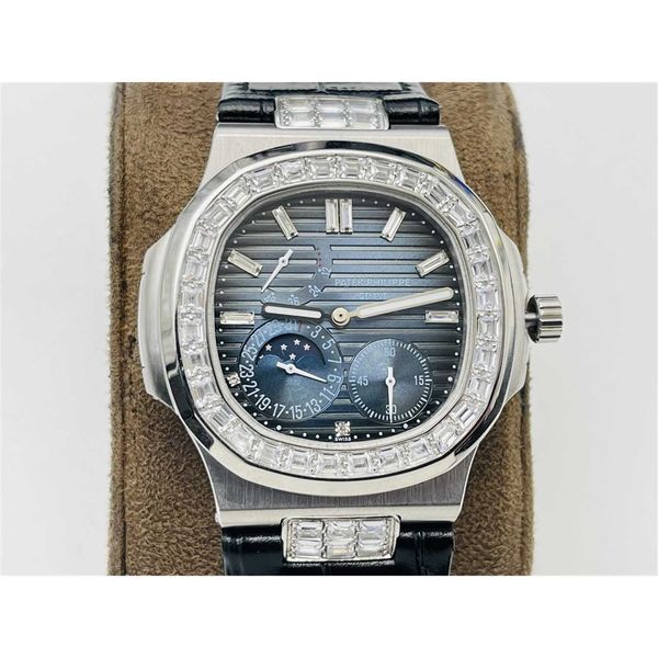 

diamond p classical a sport t luxury e elegant k 40mm ultra thin wrist watches 5712 5724 3k zf ppf factory cal.240 iced out watch for men &, Slivery;brown