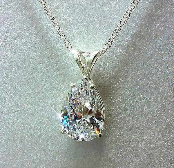 

huitan water drop cubic zirconia crystal women039s necklace simple and elegant female accessories gift wedding jewelry 2021 tre8147030, Silver
