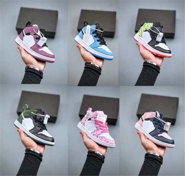 

2023 kids shoes jumpman 1s for sale boys basketball 1 shoe children black mid high sneaker chicago designer blue trainers baby kid youthtodd