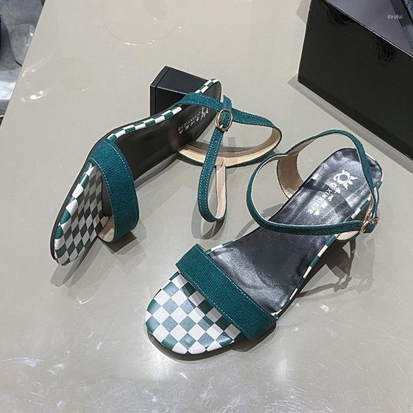 

dress shoes women sandals mid heels party chunky fashion slippers summer slides wedding designer mujer zapatos, Black