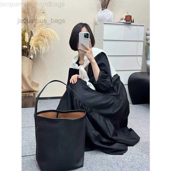 

designer row tote bag small th litchi pattern bucket leather high-capacity commuter the row quality