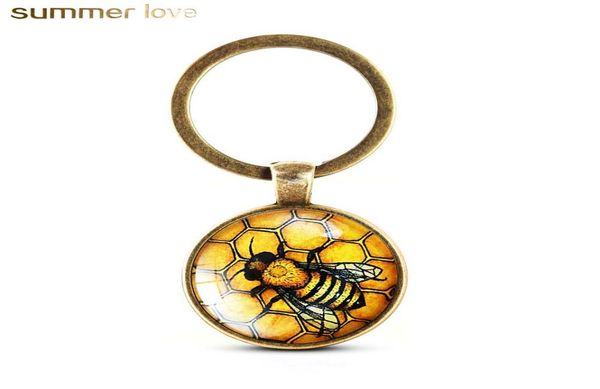 

selling crystal keychain unique cute bees key holder handmade animal pattern keyring for women girls personalized jewelry gift3009940, Slivery;golden