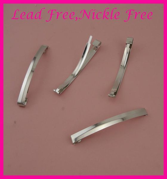

20pcs silver finish 8mm90cm plain metal slide hairclip at lead and nickle metal hair barrettes snap hairpins9593884, Golden;silver