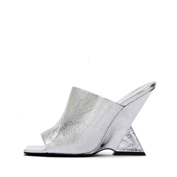 

sandals summer high-heeled wedge-heeled square-headed sandals with color contoured heels and large shoes for women 230711, Black
