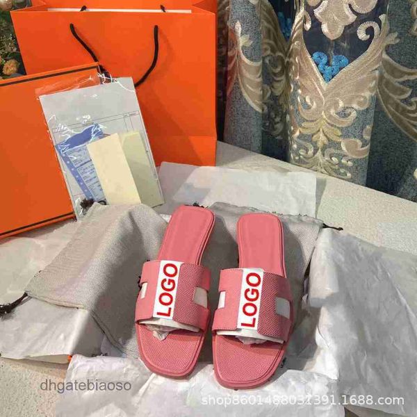 

hermc oran bottomed women sandals slippers 2023 h girl designer women's summer wear fashionable version flat tourism beach leather 8jfw