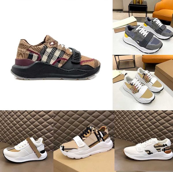 

men women casual shoes striped vintage designer sneakers checked cotton sneaker fashion platform trainer flats trainers leather shoes, Black