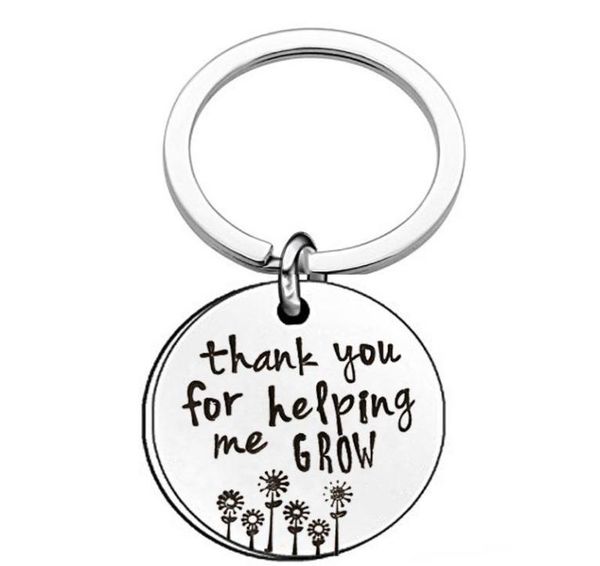 

teacher039s day gift thank you for helping me grow keychains for women mens teacher stainless steel key chains fashion thanksgi3967033, Slivery;golden