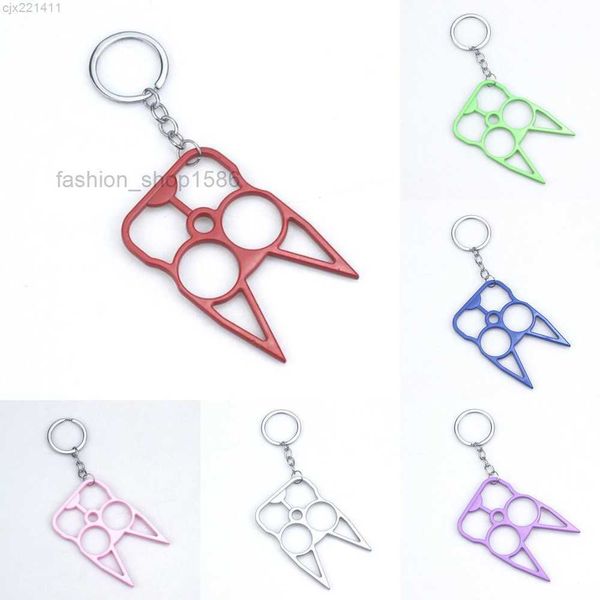 

creative portable self defense cat keychains tool outdoor window breaker two-finger cat eye rabbit ear key chian rings 10 colors mhna, Silver