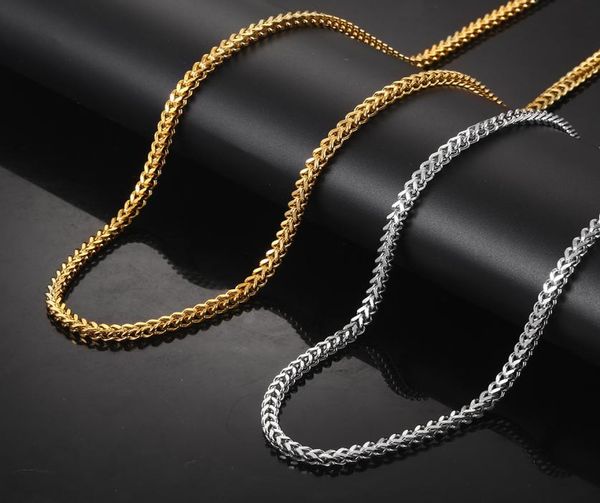 

6mm men039s gold necklace stainless steel 4mm silver chain simple design fashion show for hip hop jewelry3150870