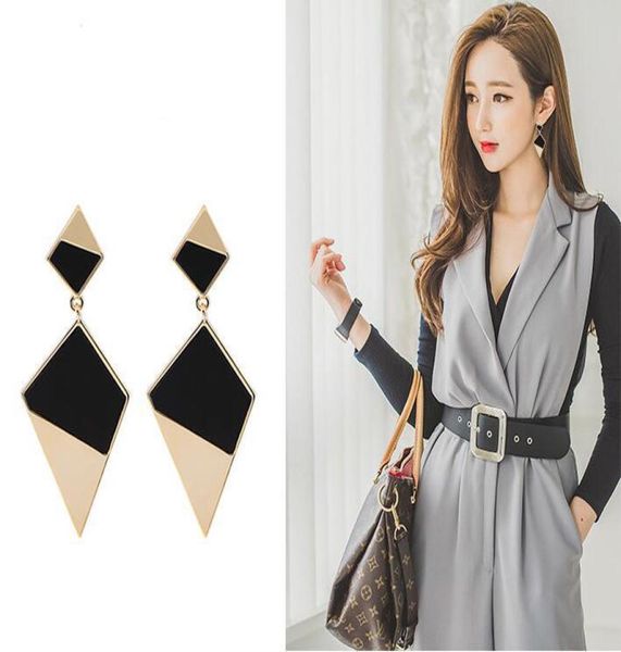 

whole long stud earrings metal punk geometric diamond big earrings fashion exaggerated hypoallergenic earring jewelry ne8894810262, Golden;silver