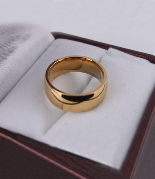

smooth stainless steel couple ring gold silver middle east foreign trade ring7149316