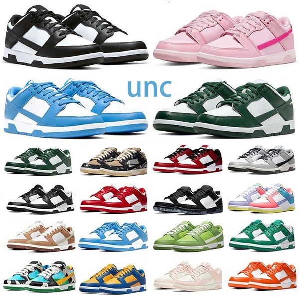 

men women running shoes dunks trainers casual shoes white black panda industrial blue grey fog unc triple pink active light orewood sneakers